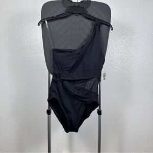 Michael Kors Women’s Black One-Shoulder Swimsuit Size 8